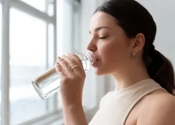 A-woman-drinking-water