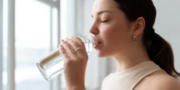 A-woman-drinking-water