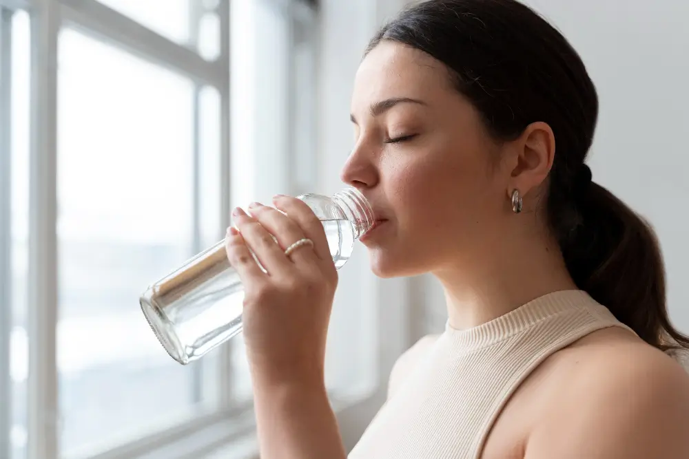 A-woman-drinking-water